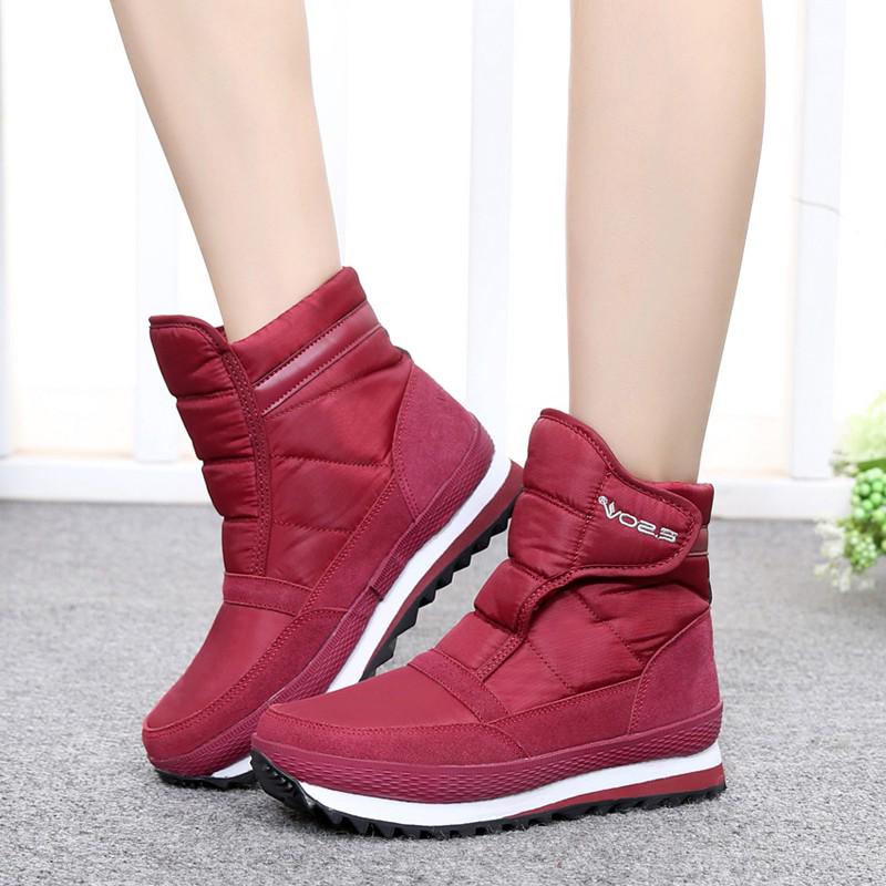 Мужские и женские зимние ботинки с плюшевой внутренней противоскользящей подошвой, сохраняющие тепло, водонепроницаемые лыжные ботинки
