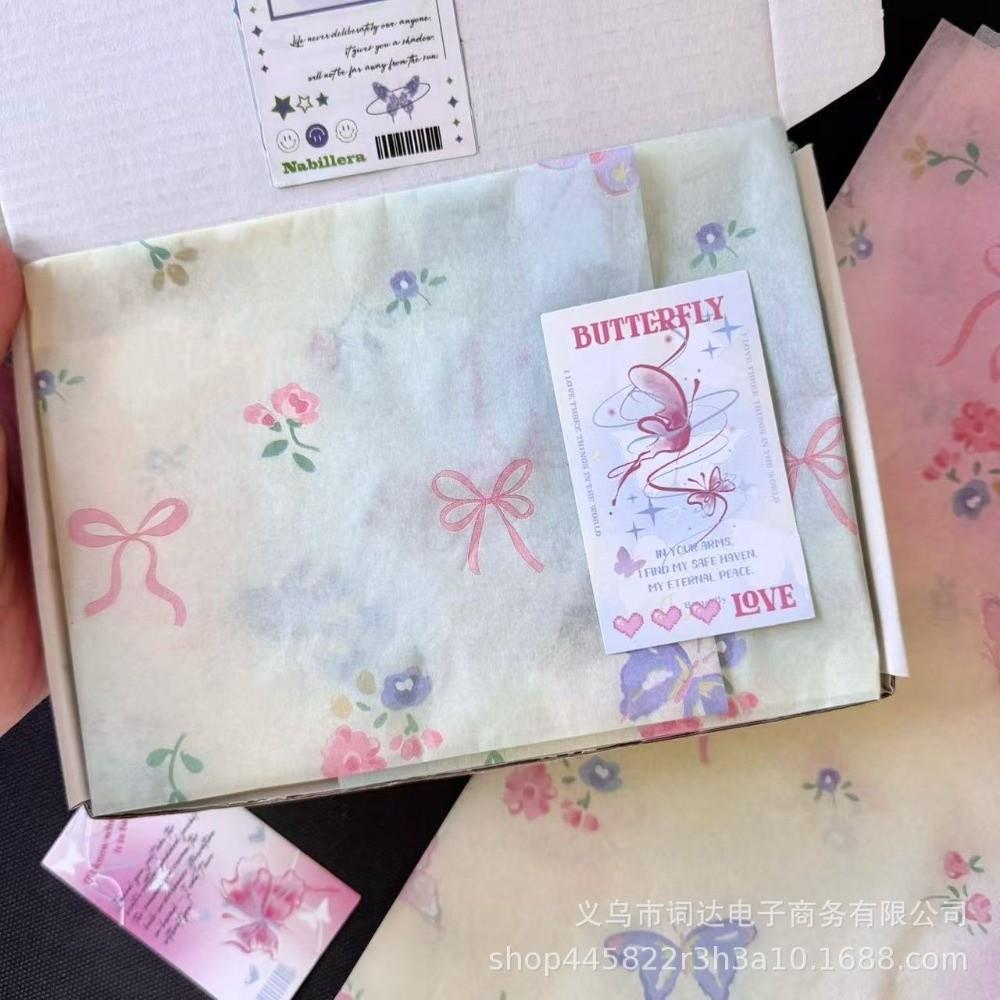 10PCS Hand-rubbed Bowknot Sydney Paper Bowknot Design Bouquet Flower Wrapping Paper  Festival Gift