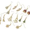 18K Gold-Plated Christmas Earrings: Snowman, Snowflake, Tree & Hat Studs