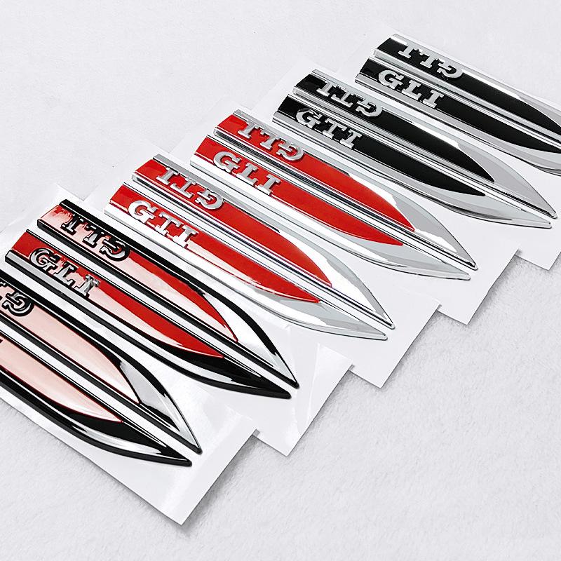 BPT1 Hot 2pcs Rline R GTI GLI Emblem Car Fender Side Wing Auto Sticker Accessories For Volkswagen VW Golf MK8 Polo Passat Magotan Tiglt2