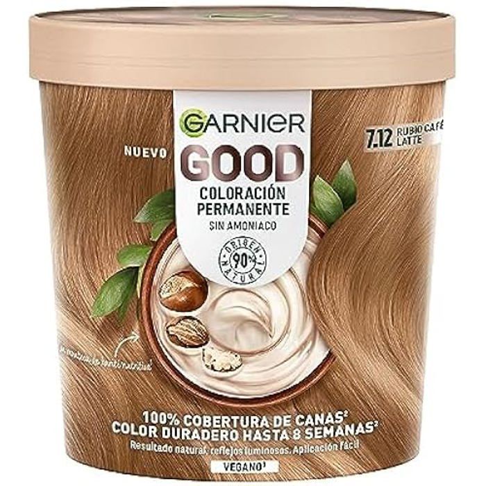 Garnier Good Coloración Permanente 7.12 Rubio Café Latte 1 U Mujer