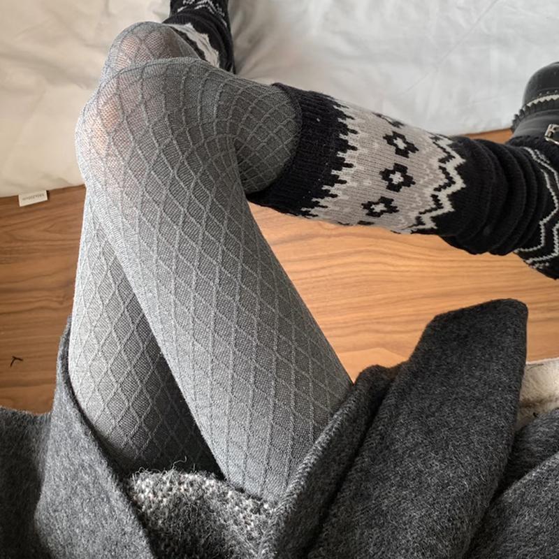 Y2K Стиль Однотонные Сетчатые Колготки Женские С Высокой Посадкой Эластичные Облегающие Теплые Колготки Весна Осень Уличная Одежда Колготки Чулок 2026