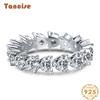 Tancise Women Classic 925 Sterling Silver Zircon Ring Ladies Jewelry Wedding Promise Party Gift