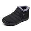 Bageson Winter Snow Cold Weather Thick Cotton Fleece Size Men's Boots, Shoes, Sole, Waterproof, Shoes, Warm, Lining, Non-Slip (Black, 24.5)