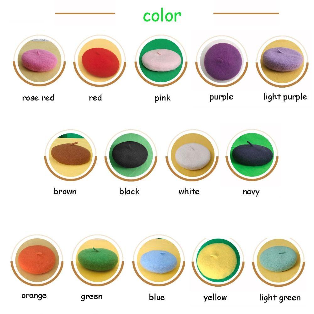 1 pcs Mini Solid Color Pet Decor Pet Wool Cap Pet Headwear Dog Beret Cat Hat