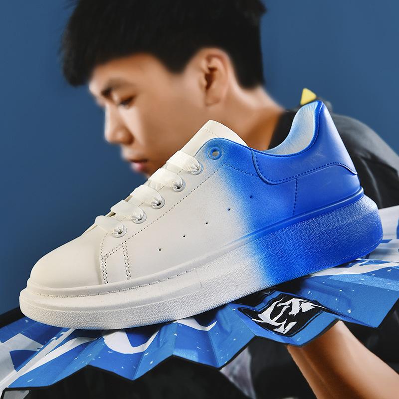 Летние новые градиентные повседневные спортивные туфли для маленькой белой доски