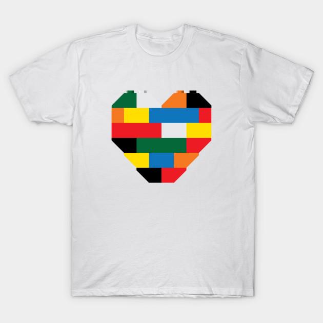 Женская футболка Кирпичное сердце Принт Харадзюку Кавайная футболка Летняя с коротким рукавом Женская футболка Топ