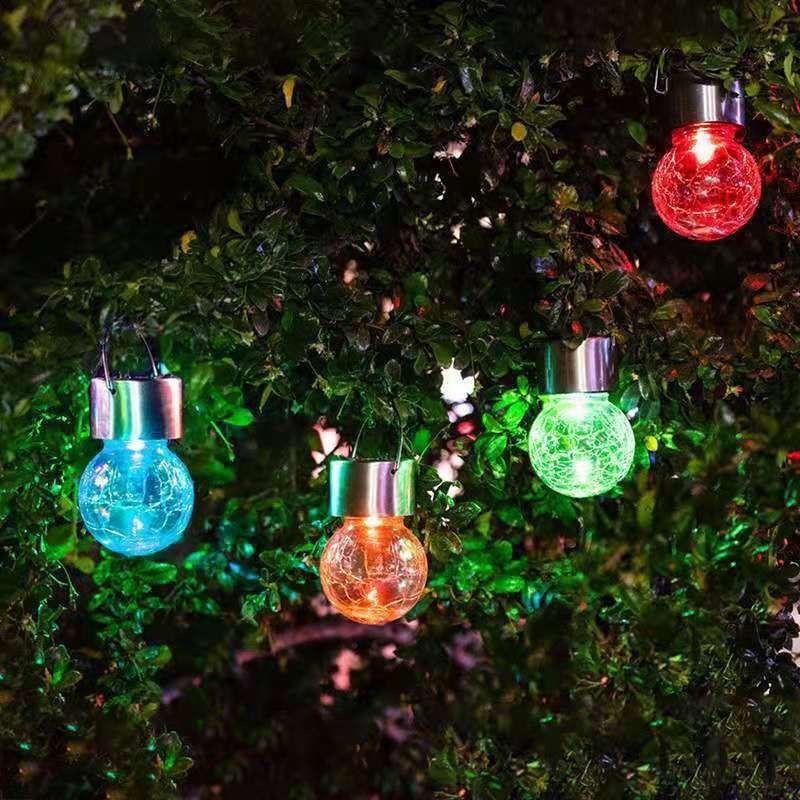 Outdoor Waterproof Solar Crackle Hanging Light for Festival and Garden Decoration