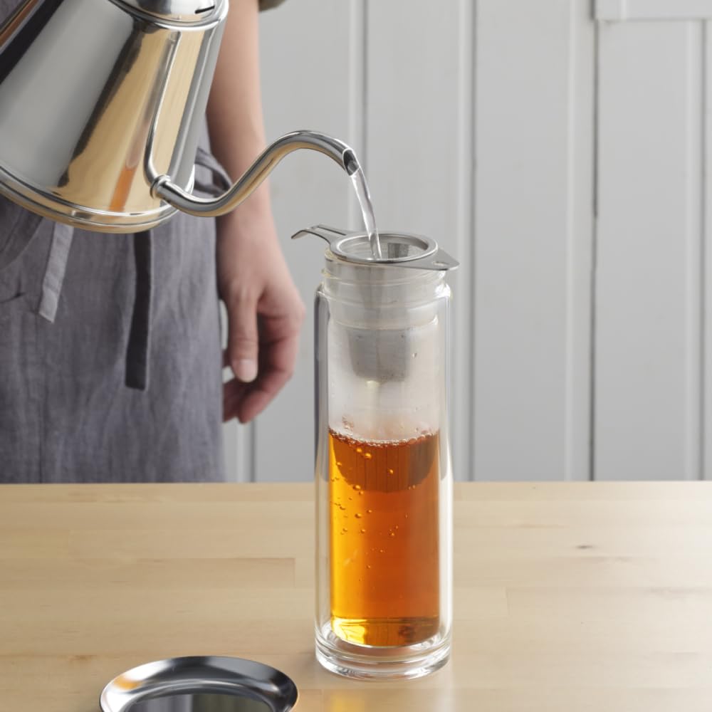 Yoshikawa Stainless Steel Tea Strainer, Deep, Slim, Made in Japan, Tsubame-Sanjo, 2609380 AN0216