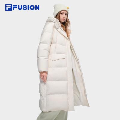 Женская удлиненная пуховая куртка с капюшоном FUSION