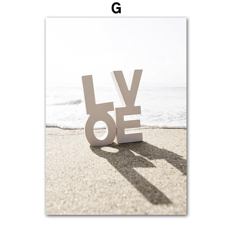 Пляжная доска для серфинга Морская звезда Тростник Летний прибой Пейзаж Бежевые постеры Картина на холсте Настенные художественные картины для декора гостиной