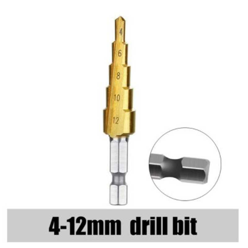 HSS Titanium Coated Step Drill Bit Drilling Power Tools For Metal High Speed Steel Wood Hole Cutter