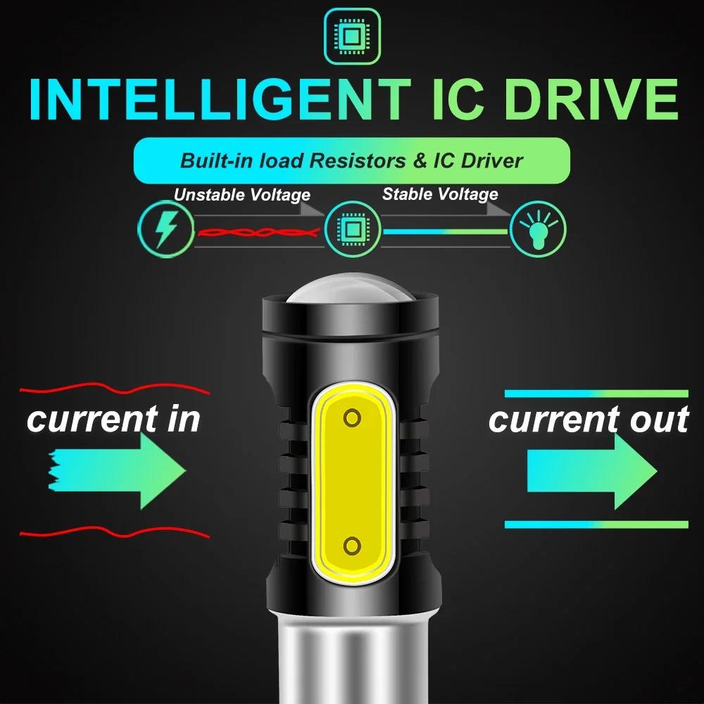 2 шт. 1156 P21W светодиод BA15S PY21W BAU15S лампа COB 5SMD 7443 7440 W21W 3157 1157 BAY15D P21/5W светодиод для указателя поворота заднего хода 12 В
