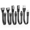 USB2.0 на Type C Разветвитель Дата-кабеля Угол вверх вниз влево вправо Провод Плоский Шнур USB C Передача Данных 2А Питание Синхронизация Удлинитель