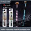 Three-Sided Adult Toothbrush with Soft Bristles and Tongue Scraper for Men and Women