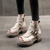 Shoes Open-toed Platform Sandals Spring and Summer Casual Belt Buckle Empty Retro Cover-toed High-top Sandals