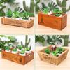 Wooden Rectangular Succulent Planter Box with Micro Landscape Design