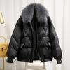 Женская одежда больших размеров Fat Sister Winter Cotton-Stipped Clothing Loose Glossy Down Cotton-Stipped Jacket