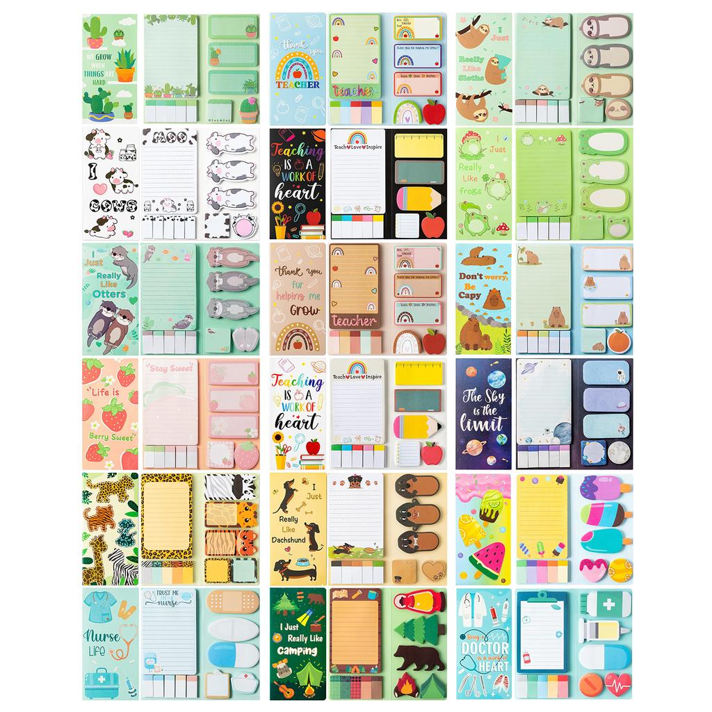 800 Sheets Sticky Note Cartoon Note Paper Self-Adhesive Note Paper Sticky Index Tabs Book Page Mark for Office School