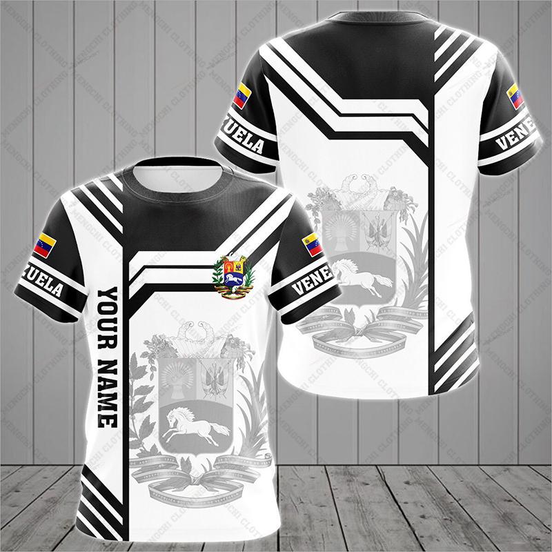 Спортивные футболки с логотипом Венесуэлы на заказ, летние повседневные уличные мужские модные свободные футболки большого размера из Джерси