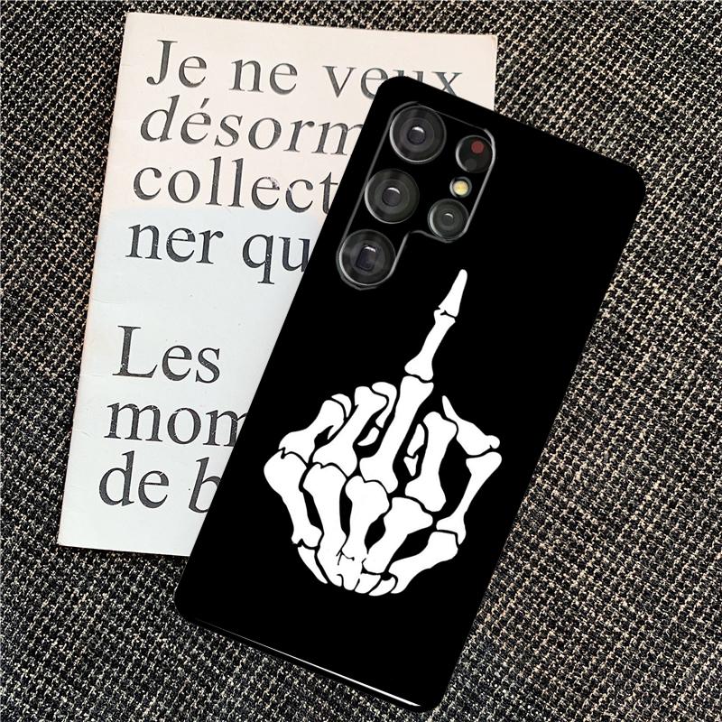 Чехол 'Скелет Средний палец' для Samsung Galaxy S25 S24 Ultra S20 S21 S22 S23 Ultra S9 S10 Plus S25 FE Задняя крышка