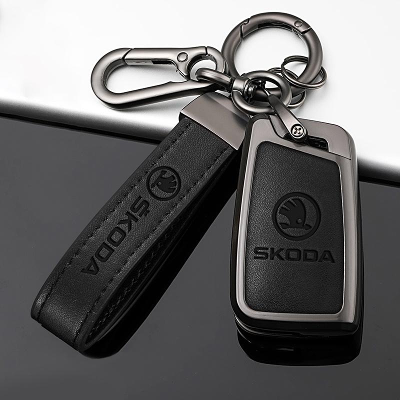 Car Flip Remote Key Fob Case Cover Protector Shell Bag For Skoda Octavia A5 A7 Fabia Superb Kodiaq Karoq Keychain Accessories