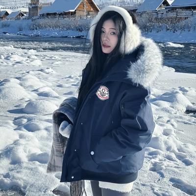 Зимняя утолщенная теплая ретро короткая куртка-спецовка с хлопковой подкладкой