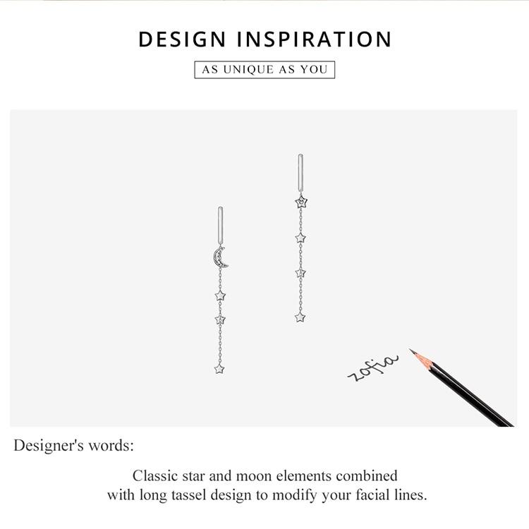 Гипоаллергенные серьги-гвоздики BAMOER из стерлингового серебра 925 пробы для женщин, дизайн со звездами и луной, модные украшения