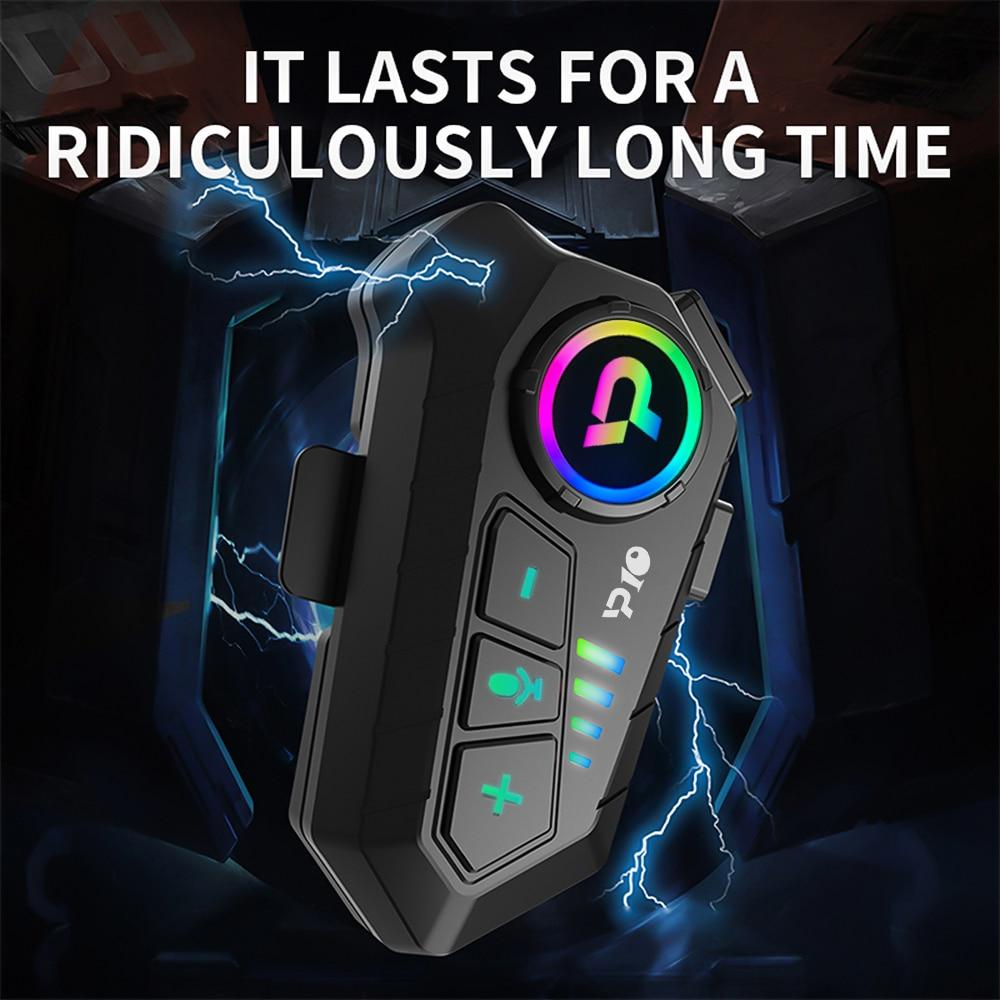 Гарнитура для мотоциклетного шлема, беспроводные наушники Bluetooth 5,3 с шумоподавлением, громкая связь, воспроизведение музыки, водонепроницаемые наушники для мотоциклетного шлема