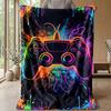 Neon Lightning Game Controllers Theme blanket Lightweight Warm Flannel Blanket Decorative Throw Blanket for Home Decoration