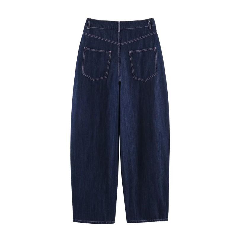 Womens Vintage Style Denim Shirt Pants Set A-Line Hem Sleeveless Casual Outfit