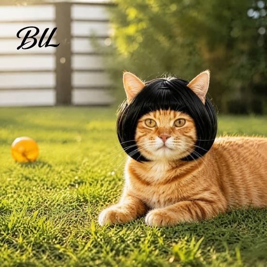 Funny Pet Costume Accessories Dog Wig for Small Medium Large Dogs, Gift Lovers with Adjustable Elastic Band Cosplay, Halloween, Christmas, Parties