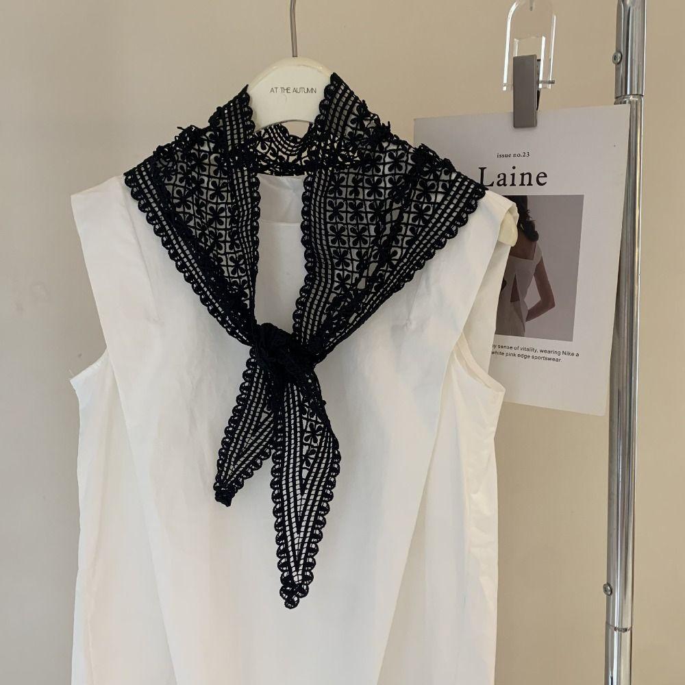 Embroidered Lace Headband Floral Printed Skirt Curtain Elegant Lace Triangle Scarf Ladies