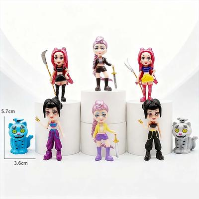 Продано K-pop Охотники на демонов Фигурка Игрушка Мультфильм Руми/Мира/Зои Фигурка Действия ПВХ Настольное Украшение Модель Кукла Игрушка Подарок для Фанатов