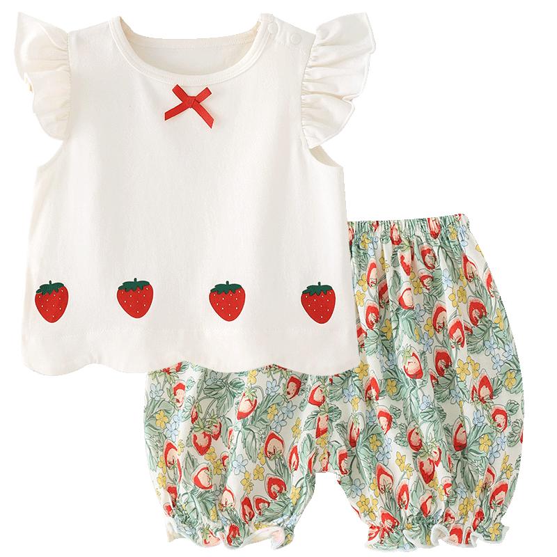 Baby Girl Summer Short Sleeve Top & Shorts Set