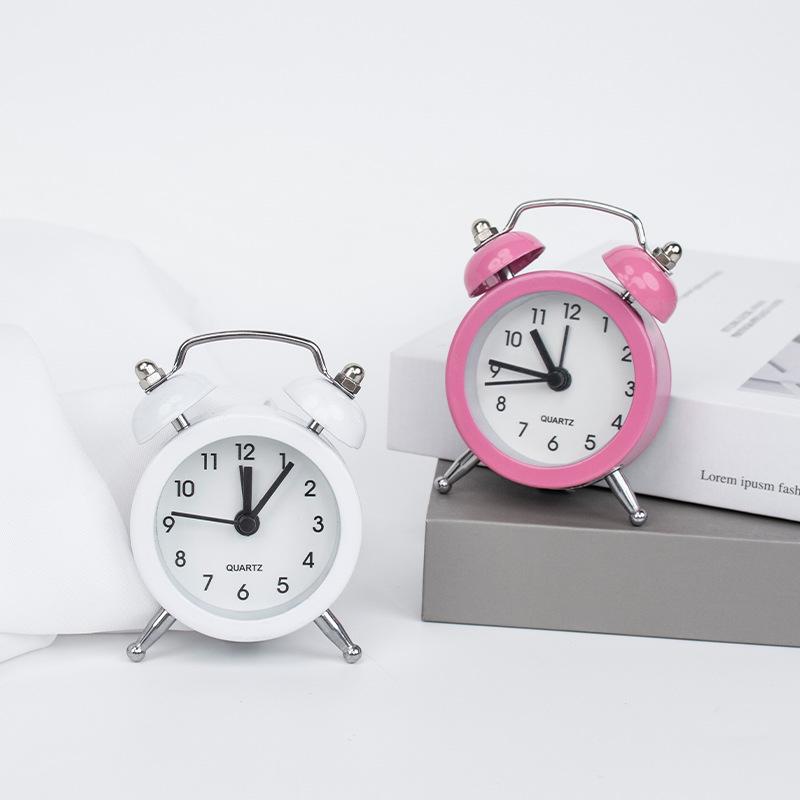 Student Desk Clock: Creative Silent Alarm, Metal Mini Table Clock, Cute Decorative Pocket Watch for Dorms