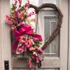 13.78"valentine's Day Wreath Heart Shaped Holiday Wall Hanging Birthday Valentines