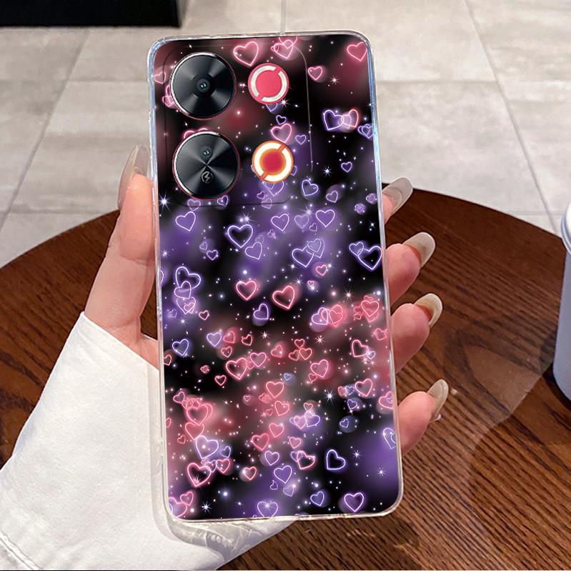 Чехол для Itel P65 P671L P 65 Корпус Роскошный Милый Сердце Любви Кролик Забавный Узор Чехол Прозрачный ТПУ Силикон Мягкий Чехол для Телефона
