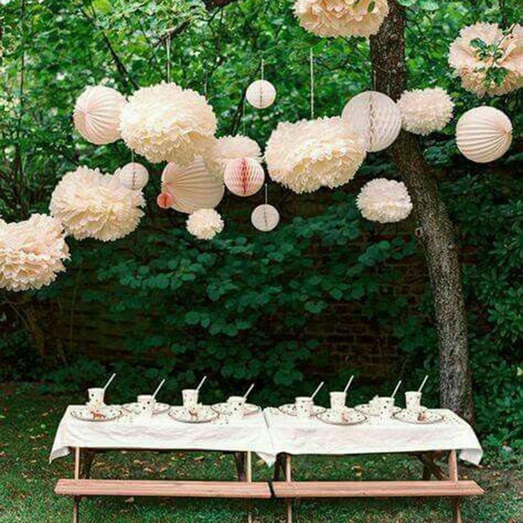 8pcs Wedding Decorative Paper Pompoms Pom Poms Flower Balls Party Home Decor Tissue Birthday Christmas DIY Decoration