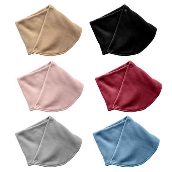 Solid Color Scarf Women Thickened Velvet Warm Buttons Closure Scarf Quick-Drying Sweat-Absorbent