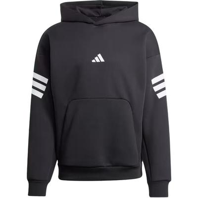adidas Future Icons Спортивная одежда Полосатый пуловер с капюшоном с длинными рукавами Мужская толстовка Черный JD4838