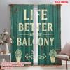 2pcs 2D Flat Printing Scene Curtains Life Balcony Home Fabric Without Electricity Birthday Party Perfect for Home Wall Yard Use