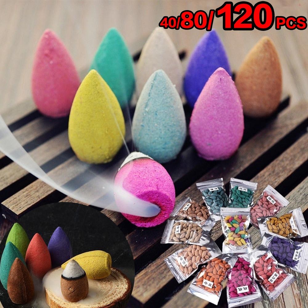 40/80/120 Pcs Natural Sandalwood Backflow Incense Indoor Air Purifying Freshener Relieve Fatigue