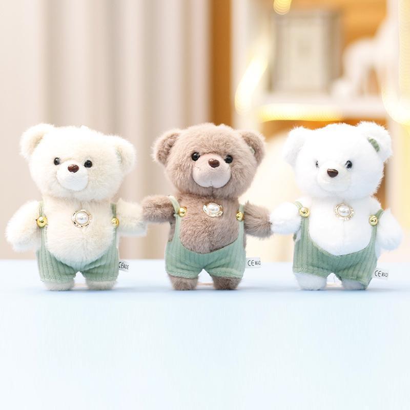 Miniature Cuddly Plush Rompers Bear Doll Keychain For Kid Gift Collect And