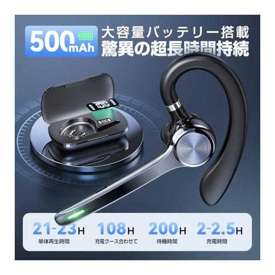 Bluetooth-гарнитура [Оснащена 2026 Supreme Bluetooth 6.0 Дешевая] 108 сверхдолгий режим воспроизведения 2 устройства могут быть подключены одновременно ANC+ENC шумо