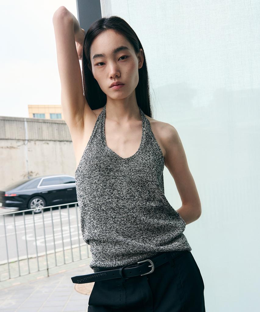 SIS A Sunset Halterneck Sleeveless Knit [Black]