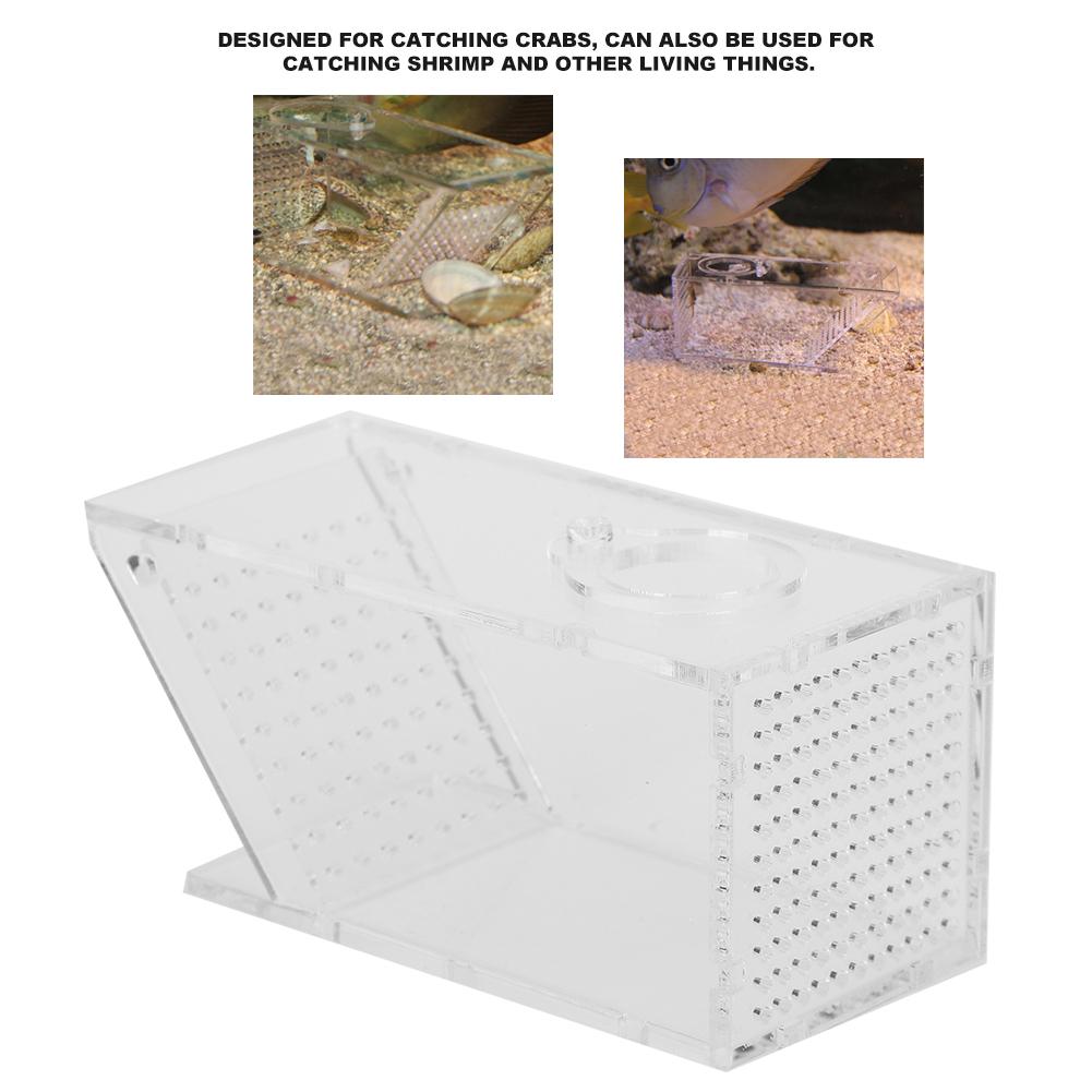 Acrylic Aquarium Fish Tank Freshwater Crab Pest Trap Catcher Box One Way Trap Box