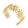 Gold Color Opening Bangles Wide Vintage Cuff Fashion Sun Bracelet  Party