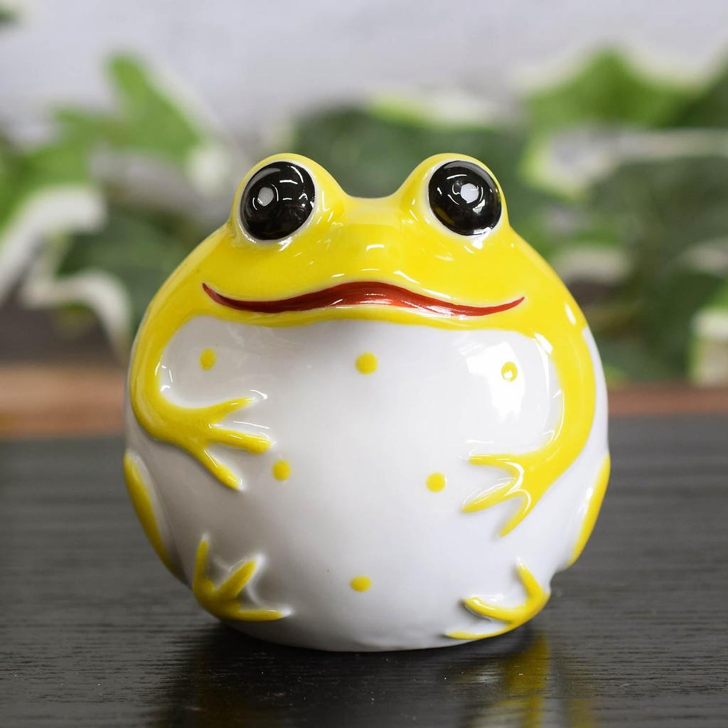 Лягушка орнамент Кутани изделия счастливая лягушка желтая глазурь керамика талисман удачи фэн-шуй предмет