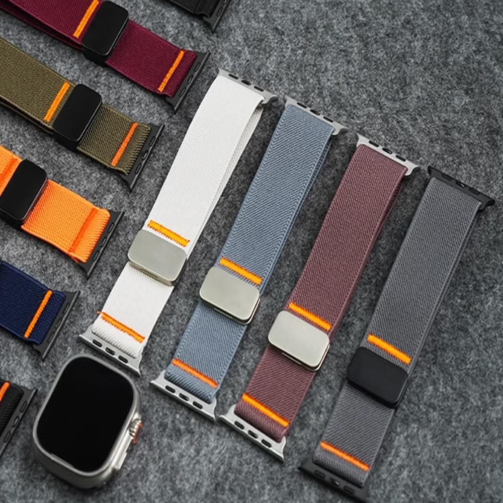 Magnetic loop Straps For Apple Watch band 40mm 44mm 46mm 49mm 42mm 45mm correa Bracelet IWatch Series SE 3 6 7 8 9 10 ultra 2 11